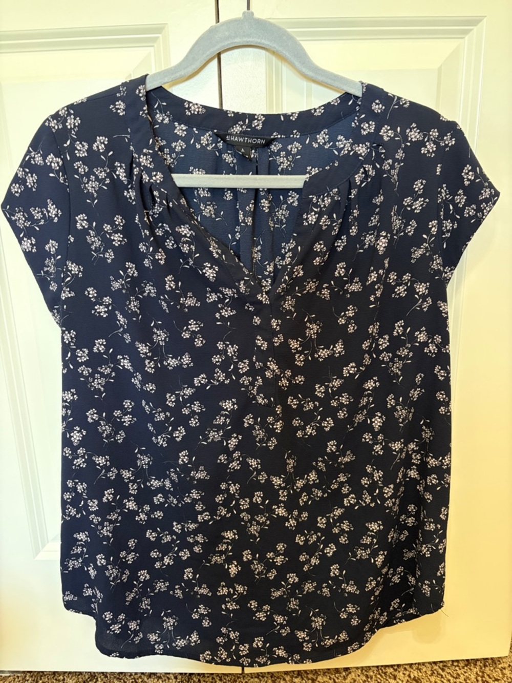 41 Hawthorn Navy Floral Short Sleeve Blouse